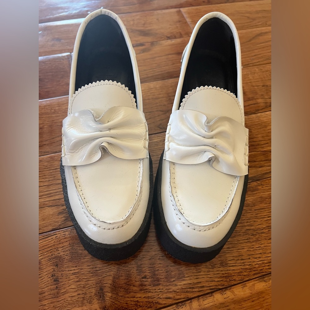 Yohji Yamamoto Loafers Soft Glass Thick Sole White Black Size 7 (2 Japanese) - Picture 15 of 16